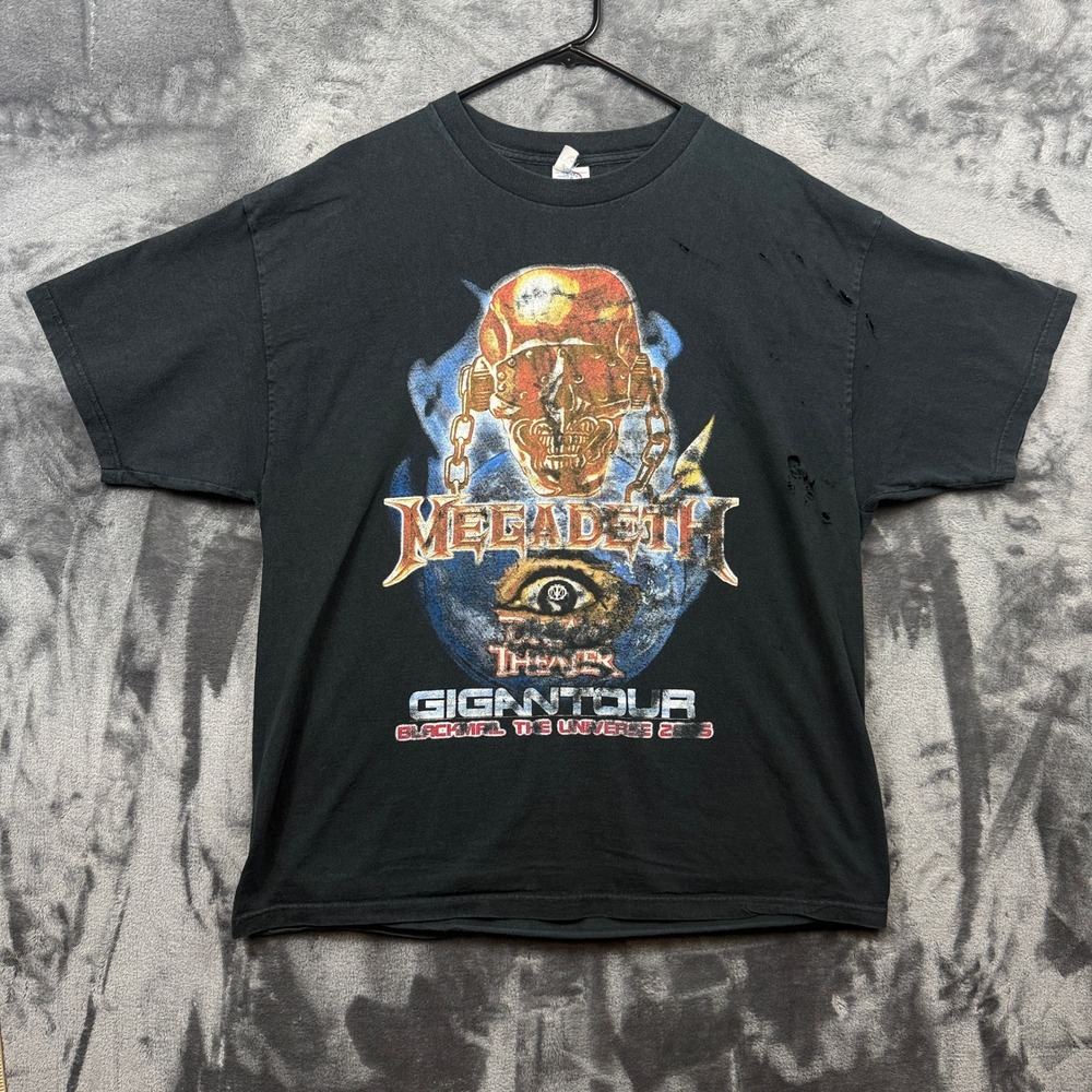 Megadeth T Shirt XL Black Gigantour 2005 Tour Blackmail The Universe Vintage